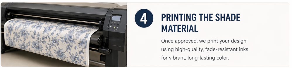Step 4 for Custom Printed Shades - Printing of the Shades