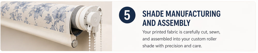 Step 5 for Custom Printed Shades - Shade Manufacturing and Assembly