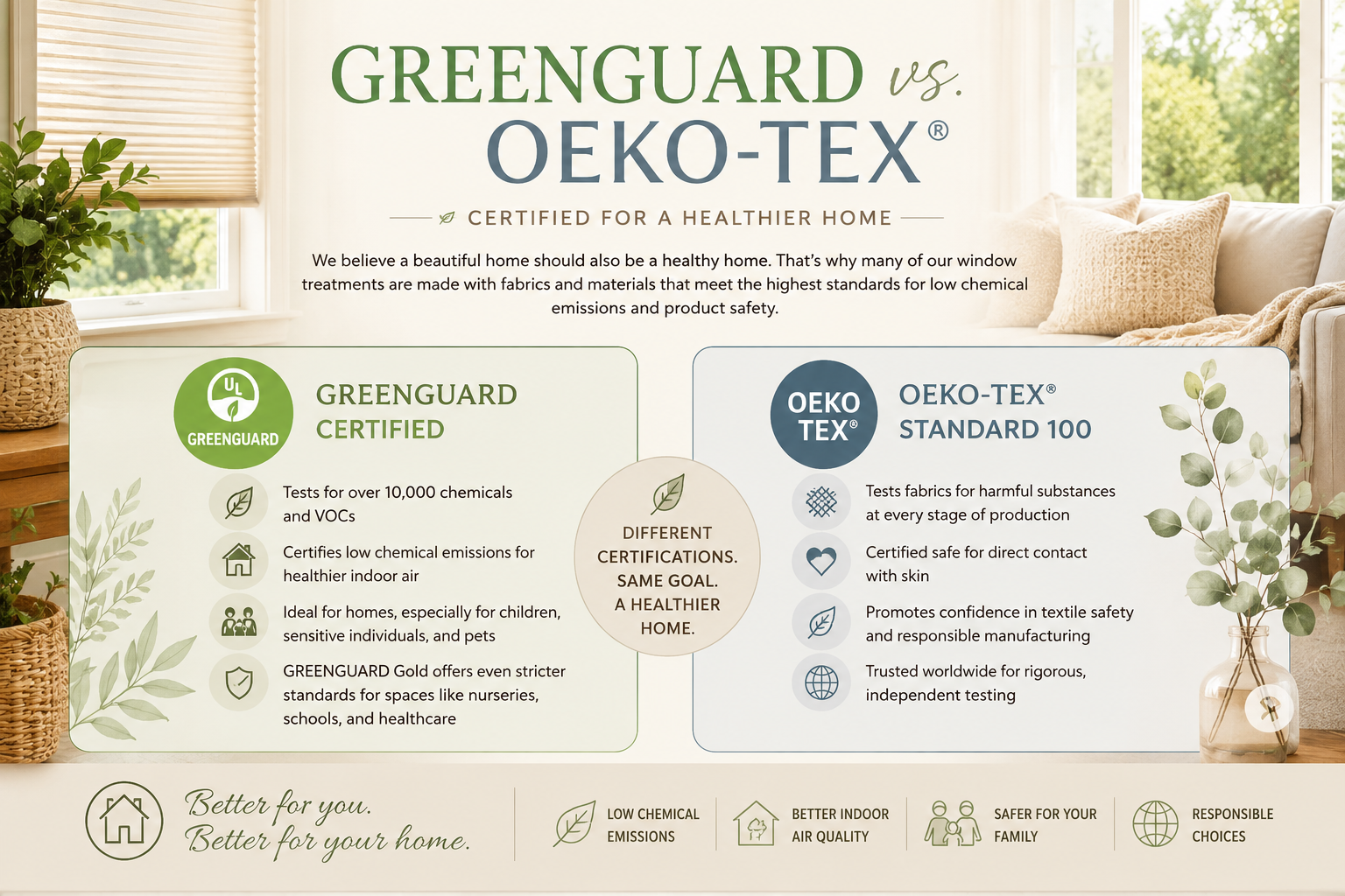 GREENGUARD vs. OEKO-TEX® Certifications for Window Coverings image